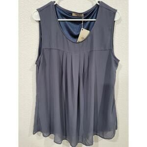 Timeson Women's Sleeveless Blouse‎ Navy Size XXL NWT #10